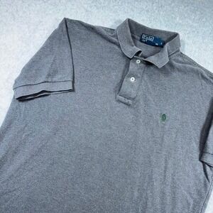 Polo Ralph Lauren polo shirt Mens L Gray Classic Fit Cotton Short Sleeve pony